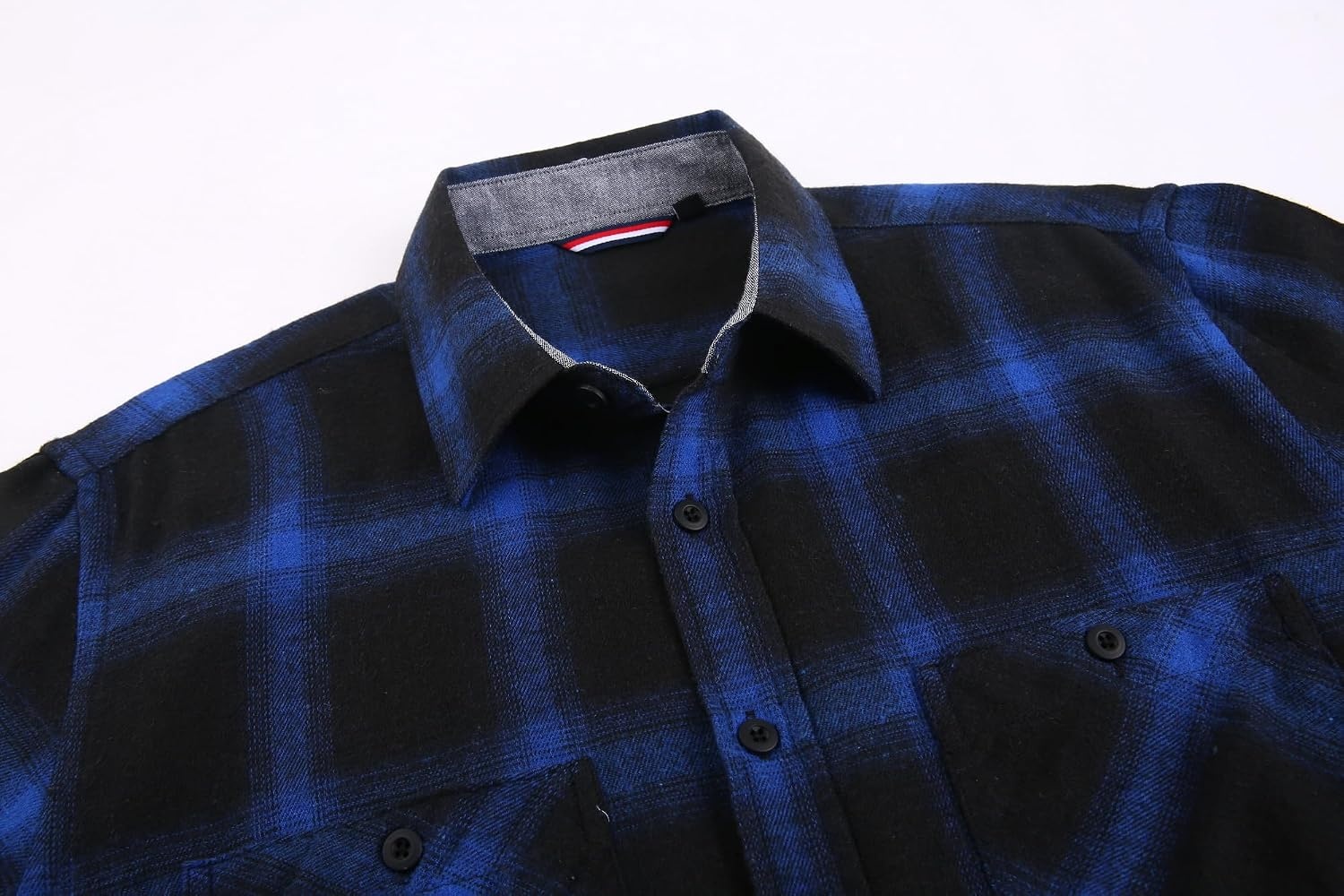 image:imageAlex Vando Mens Button Down Regular Fit Long Sleeve Casual Flannel ShirtsNavyRoyal