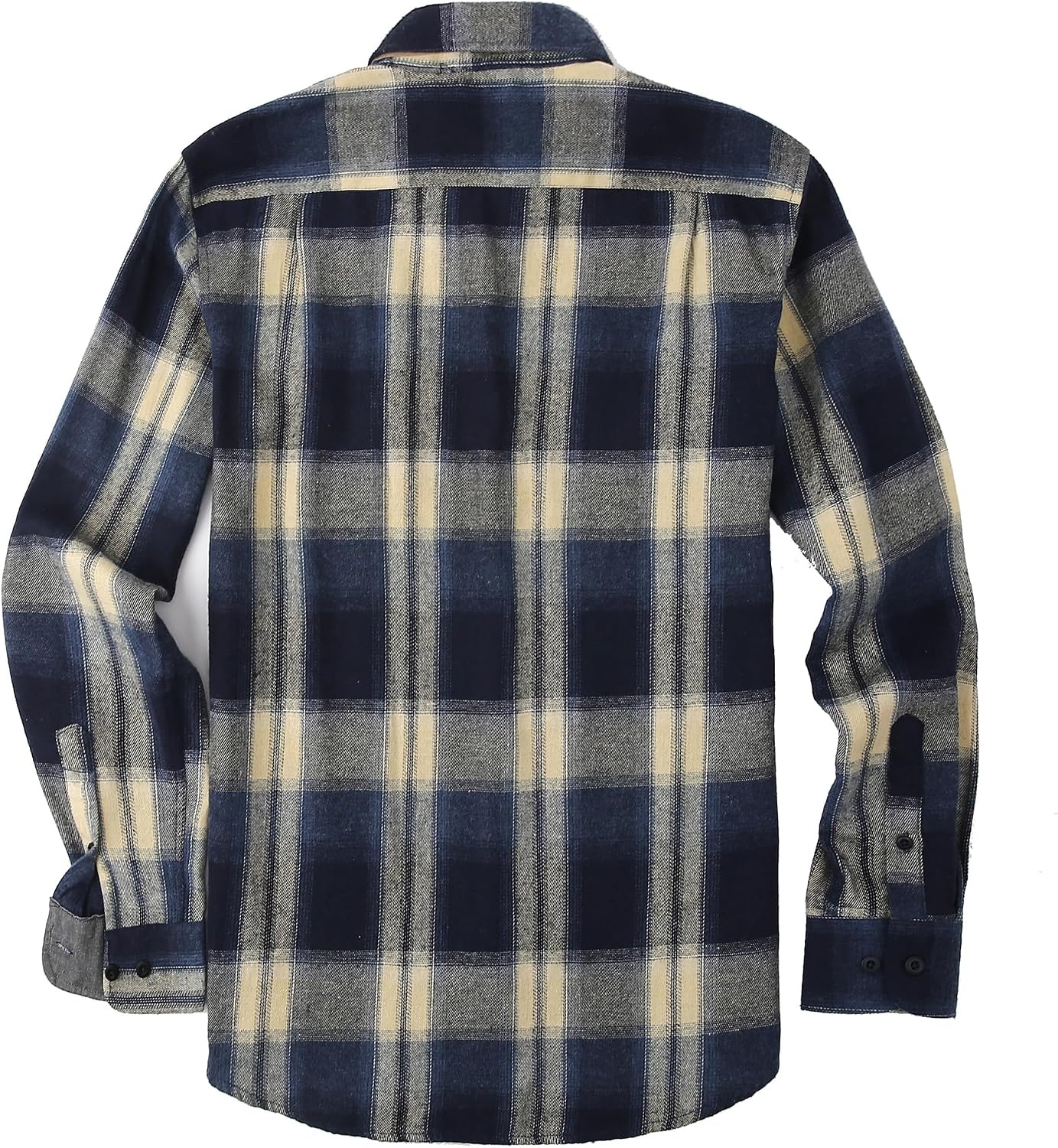 image:imageAlex Vando Mens Button Down Regular Fit Long Sleeve Casual Flannel ShirtsNavyYellow