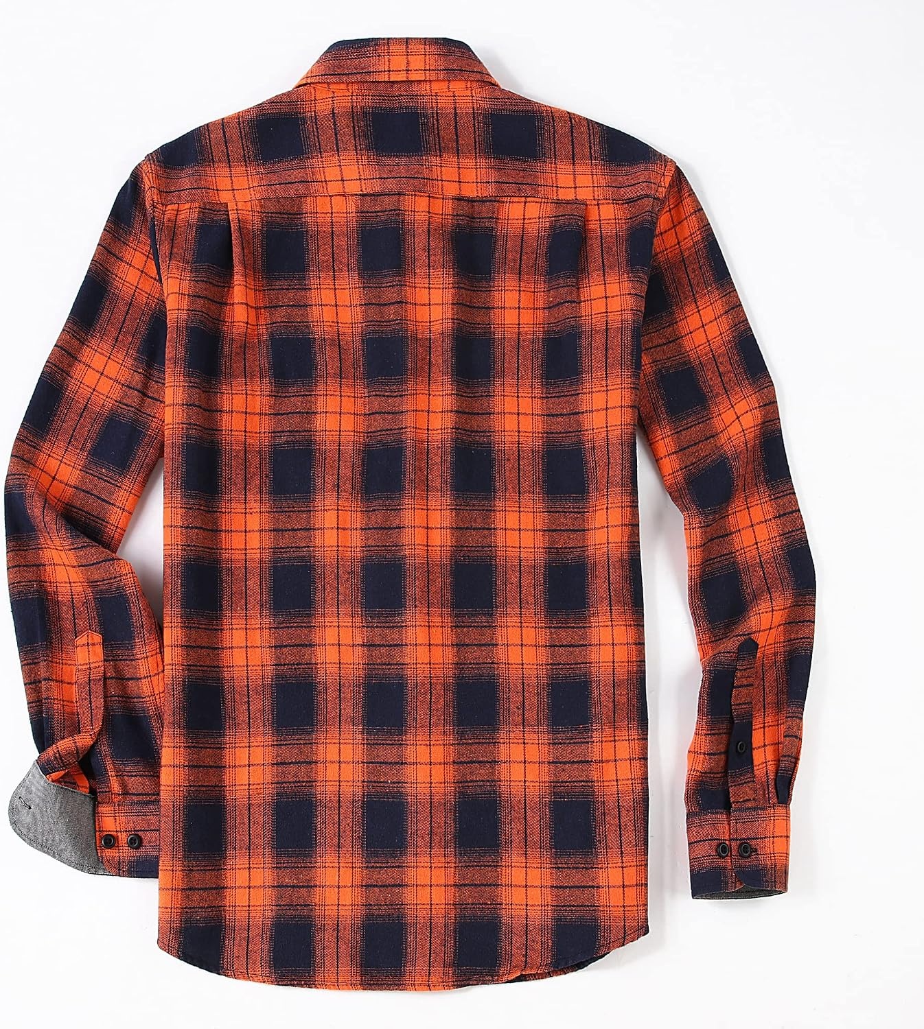 image:imageAlex Vando Mens Button Down Regular Fit Long Sleeve Casual Flannel ShirtsOrangeNavy