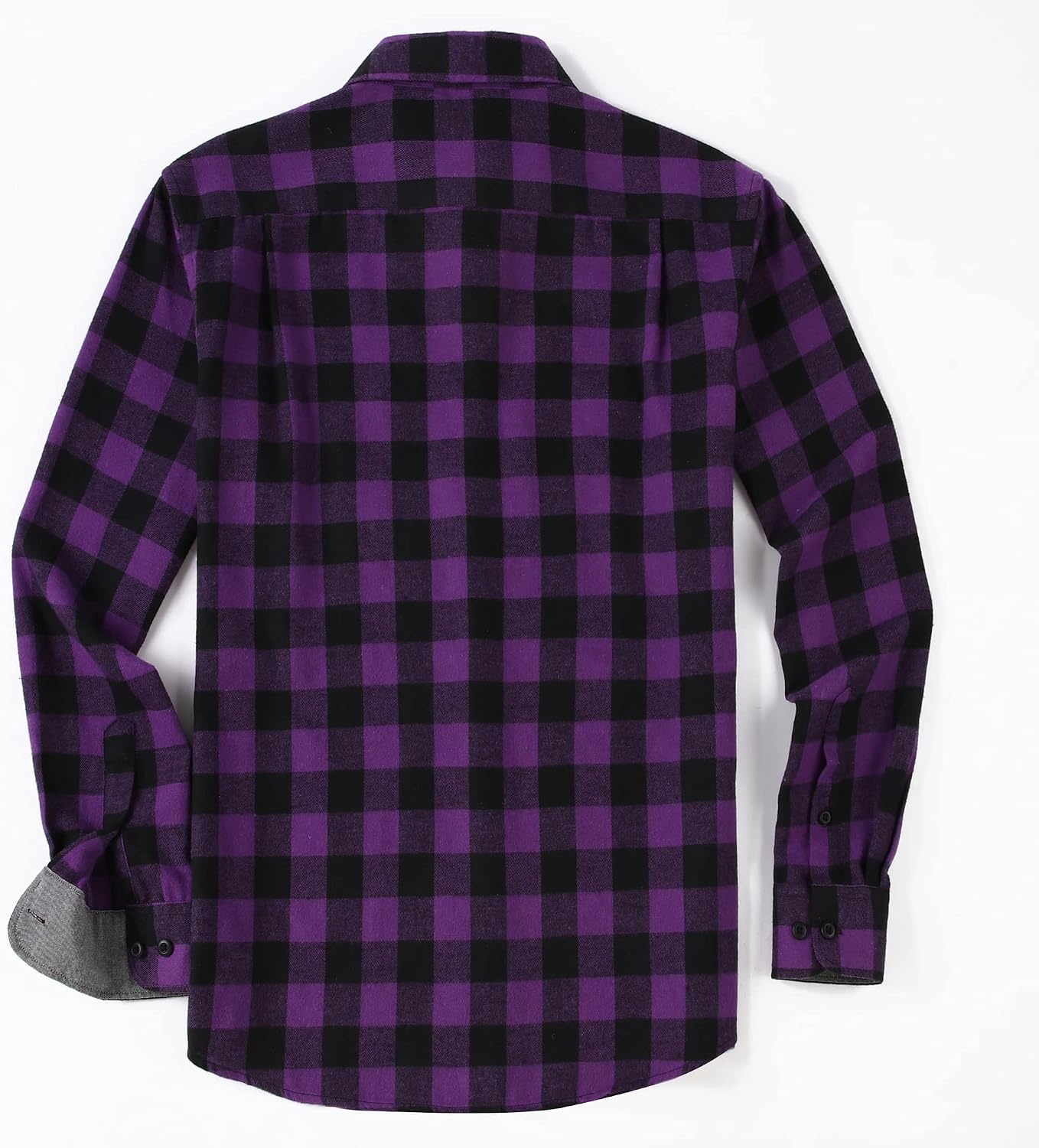 image:imageAlex Vando Mens Button Down Regular Fit Long Sleeve Casual Flannel ShirtsPurpleBlack
