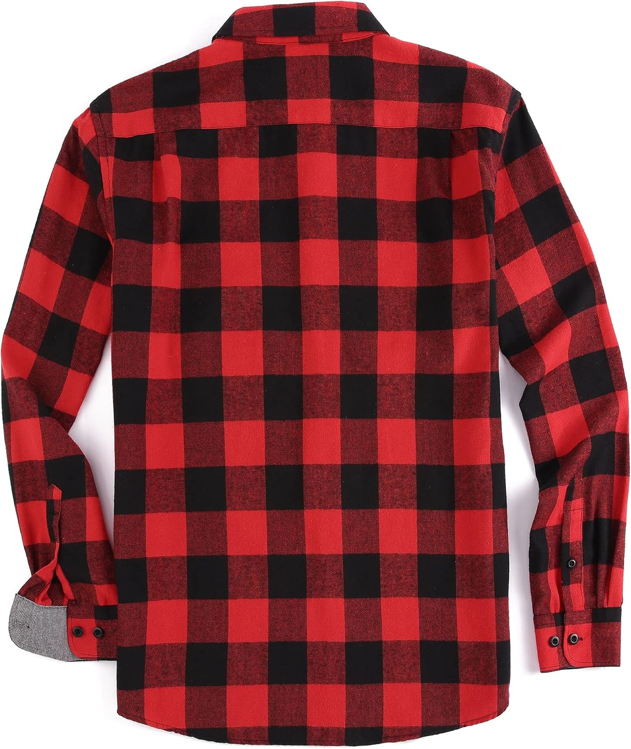 image:imageAlex Vando Mens Button Down Regular Fit Long Sleeve Casual Flannel ShirtsRedBlack