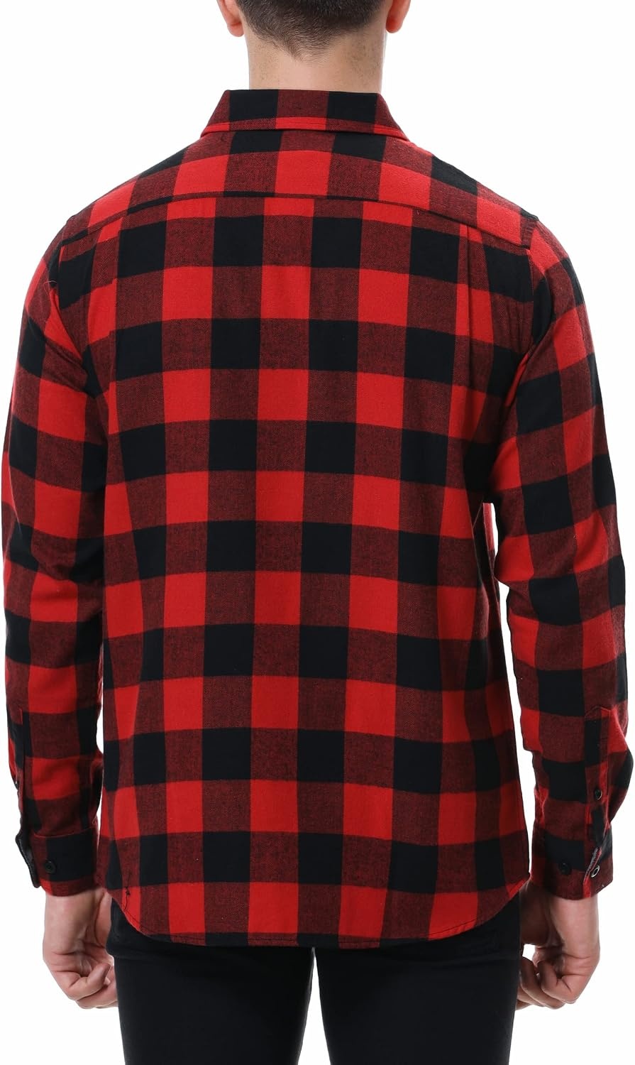image:imageAlex Vando Mens Button Down Regular Fit Long Sleeve Casual Flannel ShirtsRedBlack