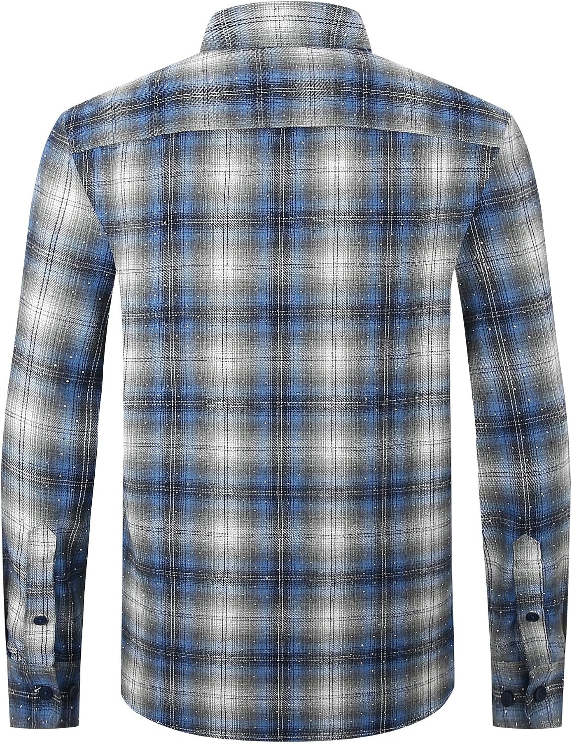 image:imageAlex Vando Mens Button Down Regular Fit Long Sleeve Casual Flannel ShirtsRhinestone BlueGrey