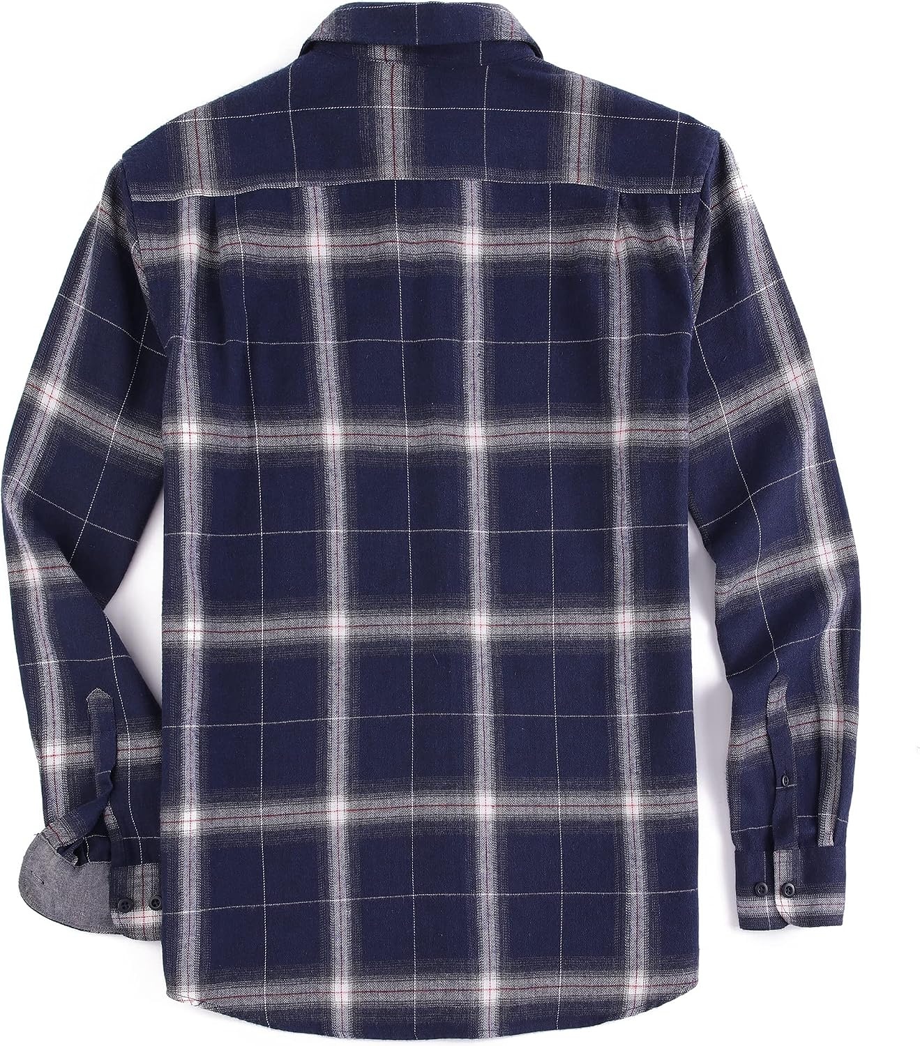 image:imageAlex Vando Mens Button Down Regular Fit Long Sleeve Casual Flannel ShirtsRoyalWhite