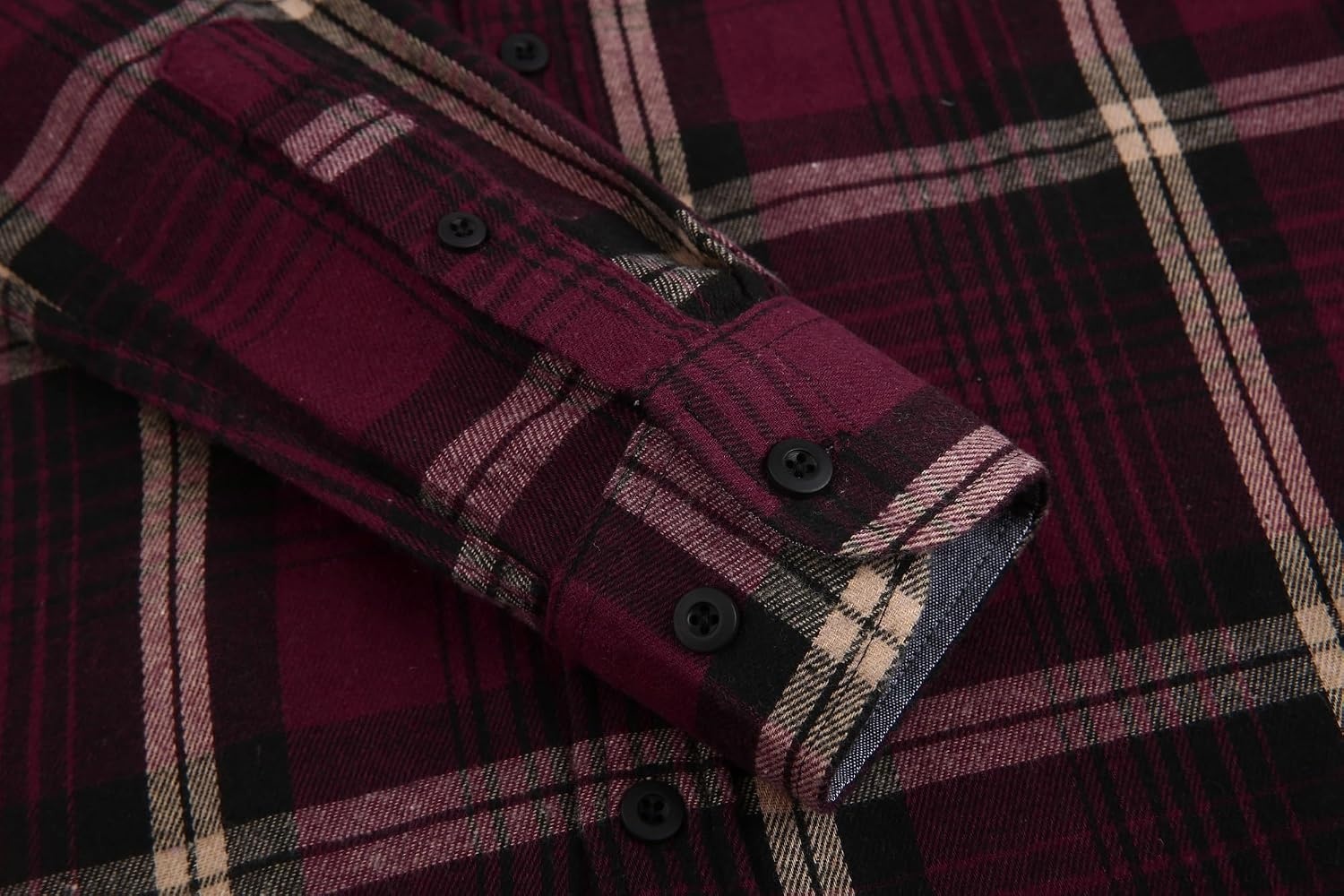 image:imageAlex Vando Mens Button Down Regular Fit Long Sleeve Casual Flannel ShirtsWineKhaki N43