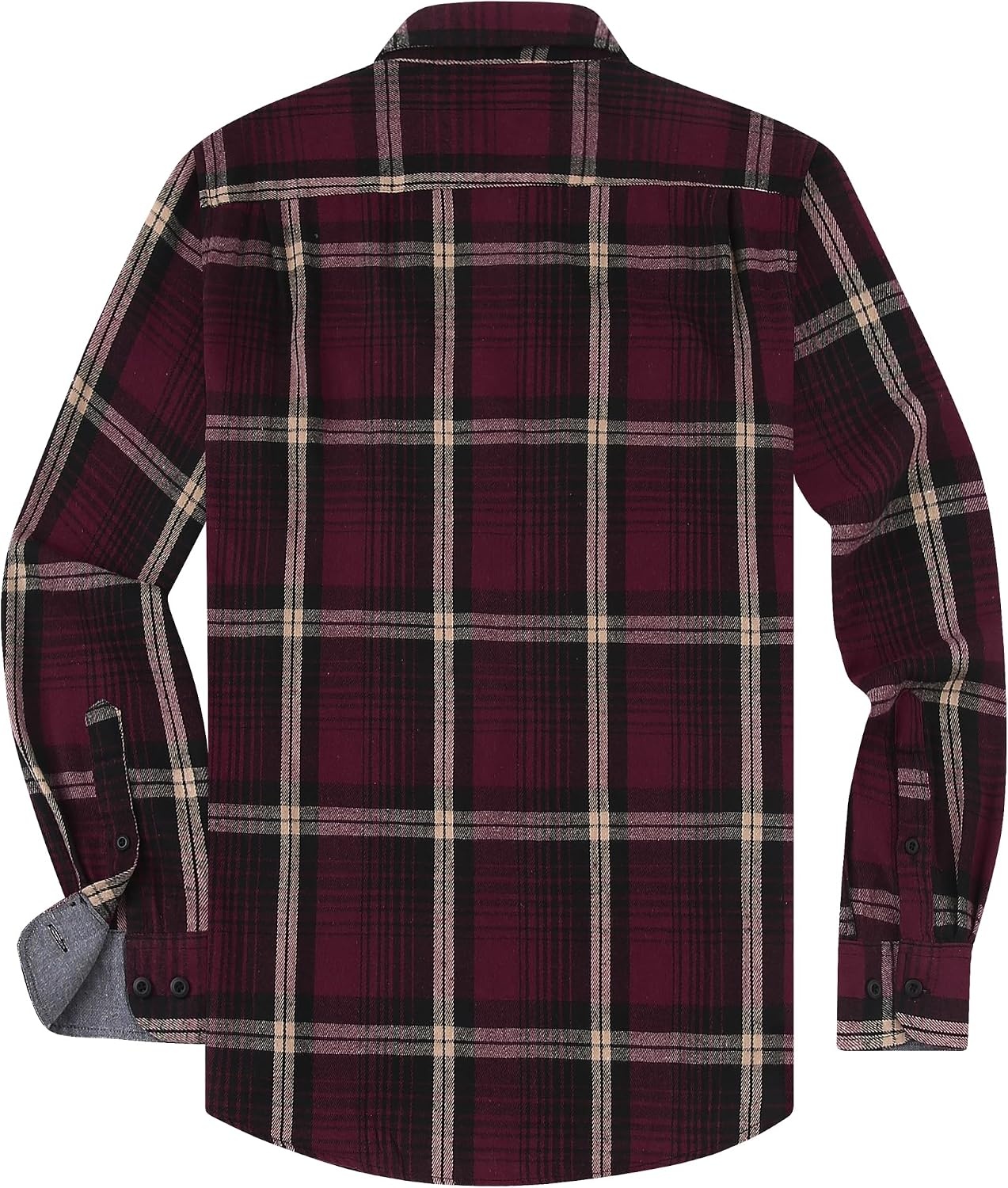 image:imageAlex Vando Mens Button Down Regular Fit Long Sleeve Casual Flannel ShirtsWineKhaki N43