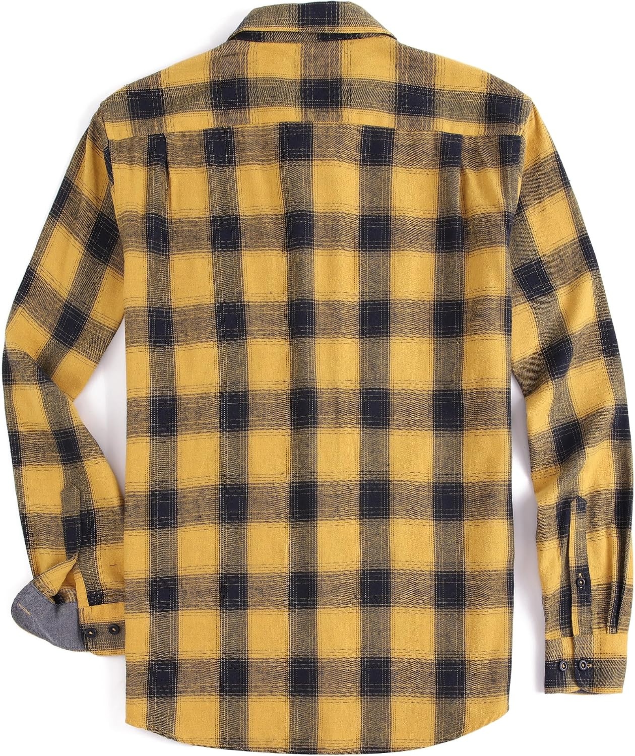 image:imageAlex Vando Mens Button Down Regular Fit Long Sleeve Casual Flannel ShirtsYellow