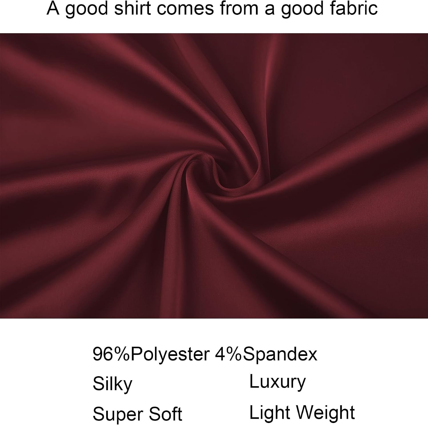 image:imageAlex Vando Mens Luxury Satin Dress Shirt Silk Shiny Sateen Party ShirtBurgundy