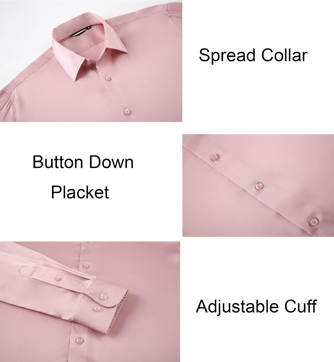 image:imageAlex Vando Mens Luxury Satin Dress Shirt Silk Shiny Sateen Party ShirtPink