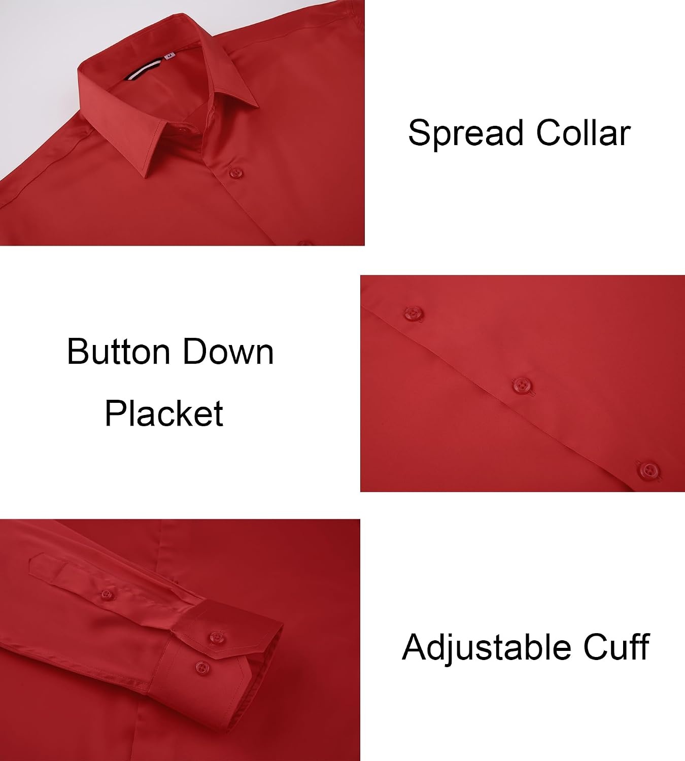 image:imageAlex Vando Mens Luxury Satin Dress Shirt Silk Shiny Sateen Party ShirtRed