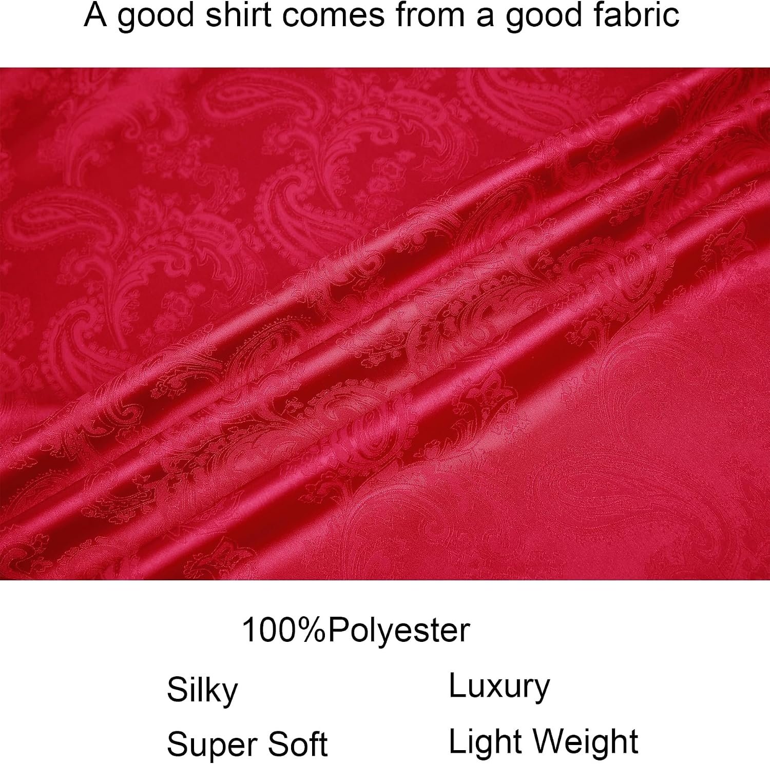 image:imageAlex Vando Mens Luxury Satin Dress Shirt Silk Shiny Sateen Party ShirtWine Paisley