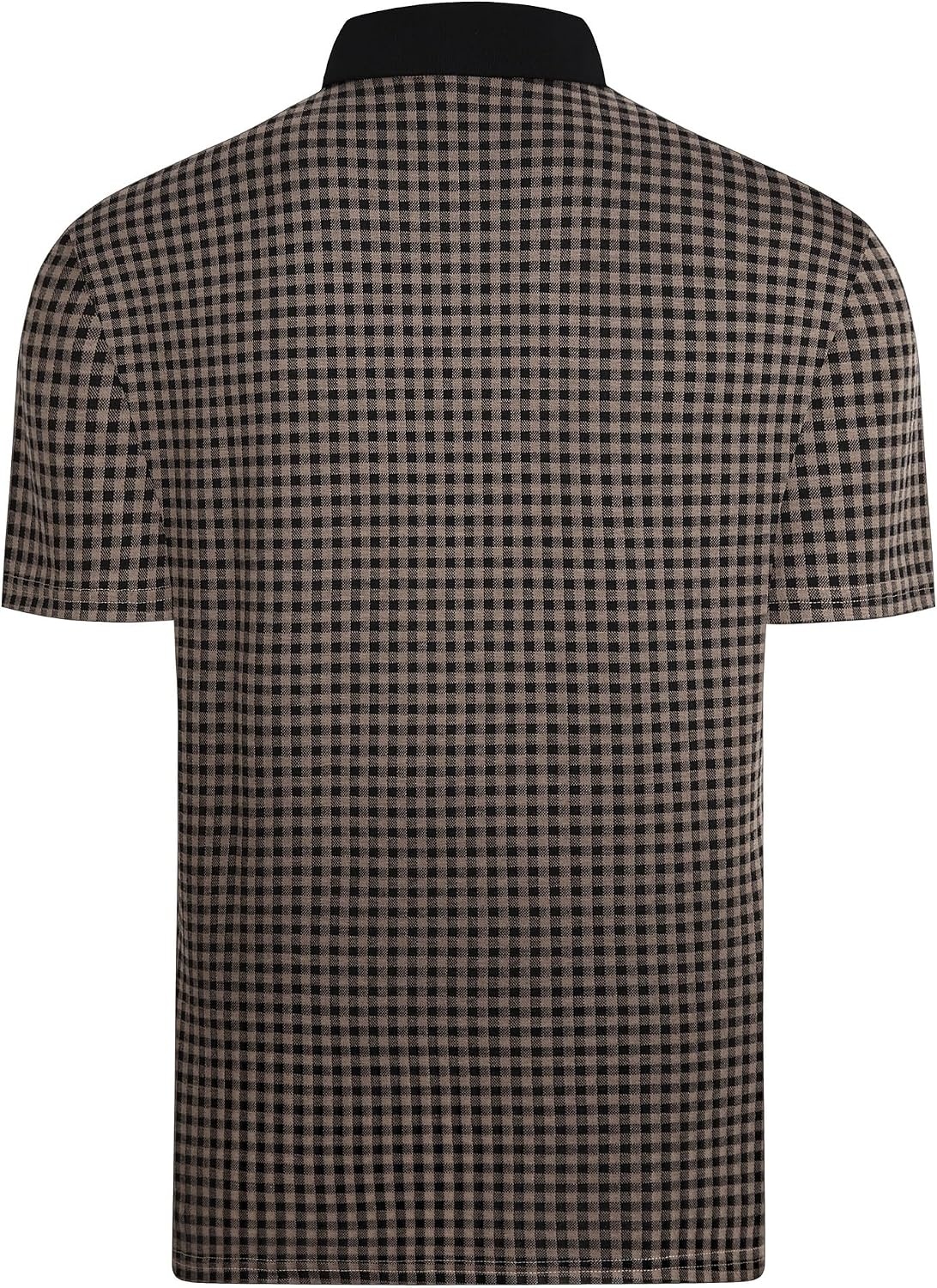 image:imageAlex Vando Mens Printed Golf Shirt Cooling Short Sleeve Dress Polo ShirtsBlackKhaki