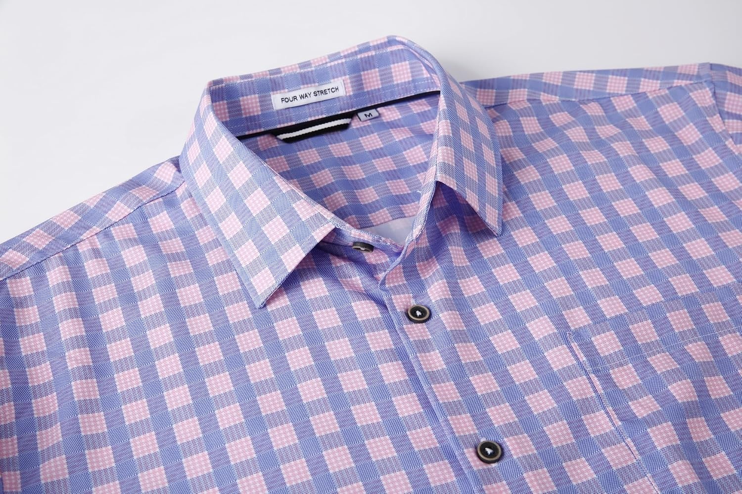 image:imageAlex Vando Mens Wrinkle Free 4Way Stretch Print Business Casual Shirt06 BlueRed