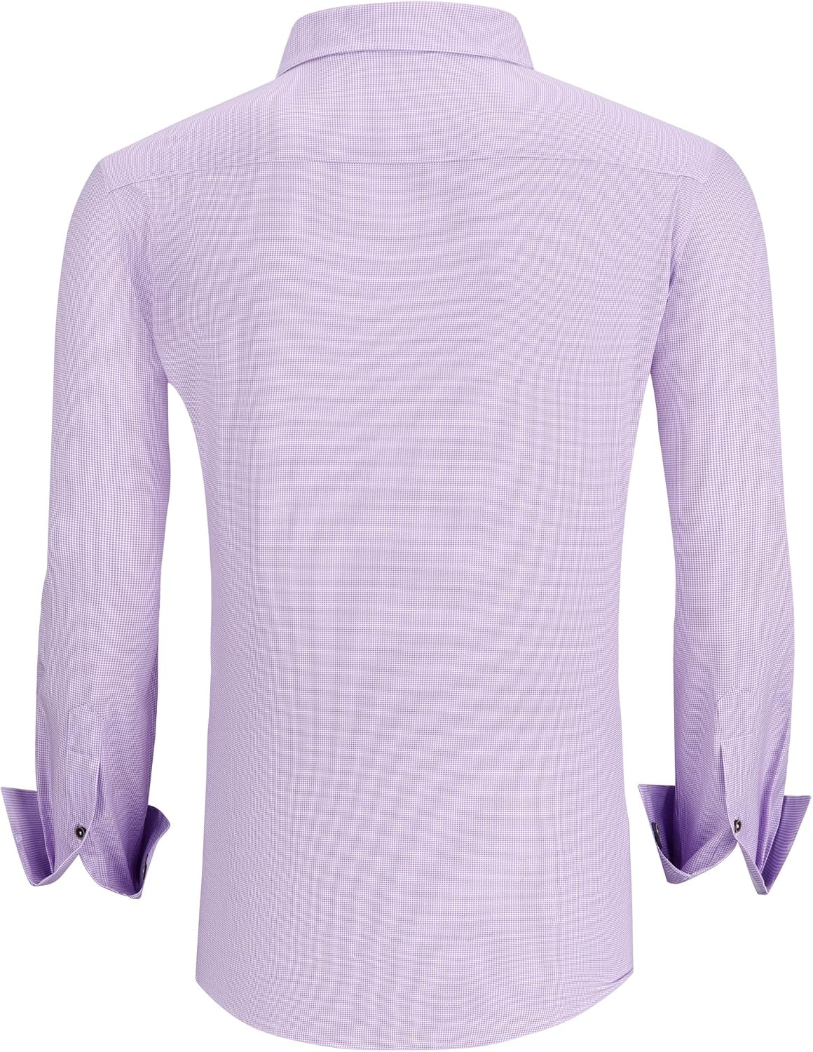 image:imageAlex Vando Mens Wrinkle Free 4Way Stretch Print Business Casual Shirt08 Purple