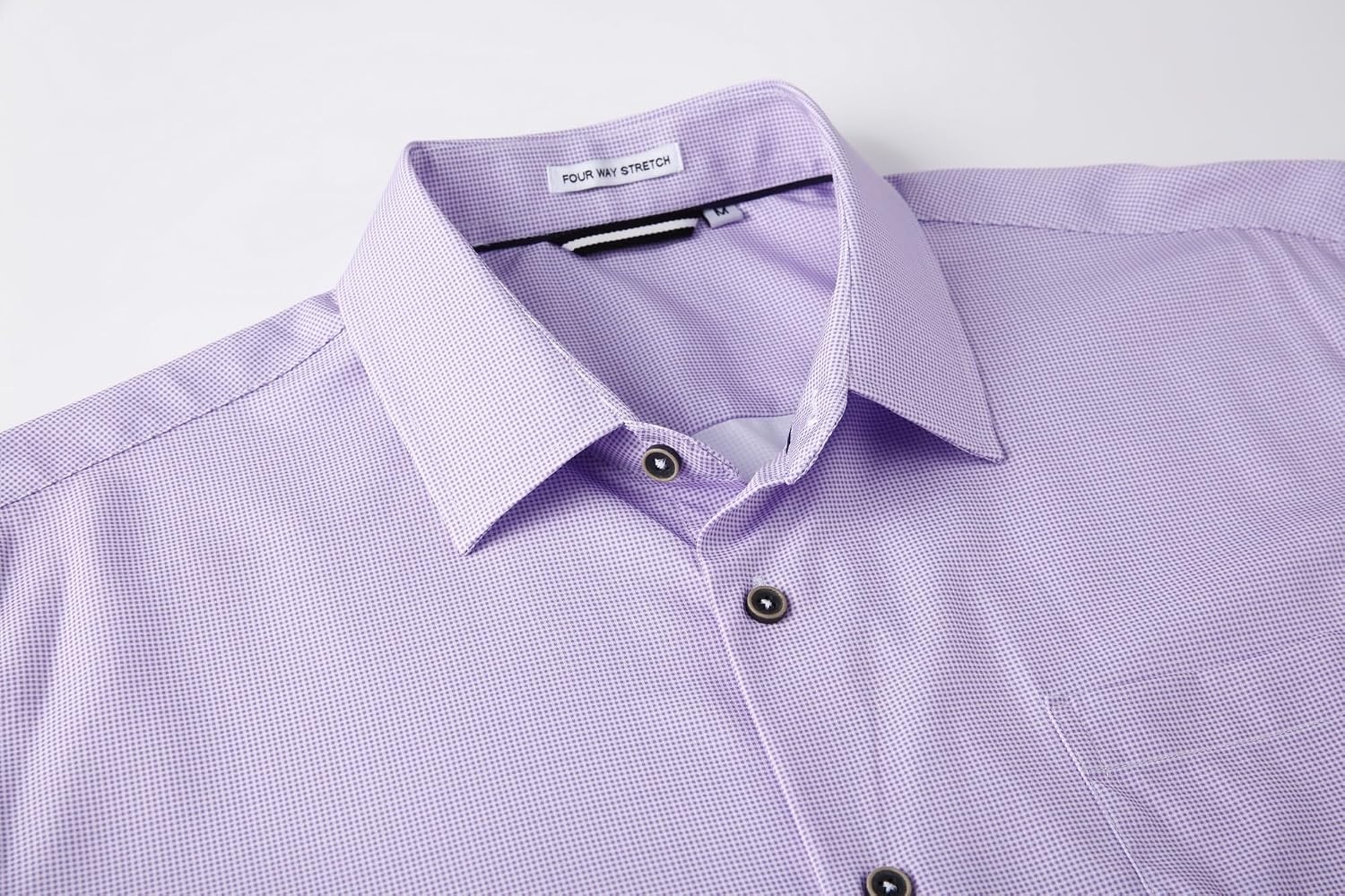 image:imageAlex Vando Mens Wrinkle Free 4Way Stretch Print Business Casual Shirt08 Purple