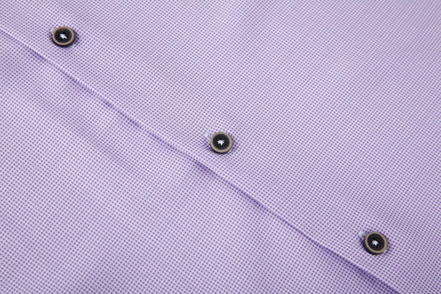 image:imageAlex Vando Mens Wrinkle Free 4Way Stretch Print Business Casual Shirt08 Purple