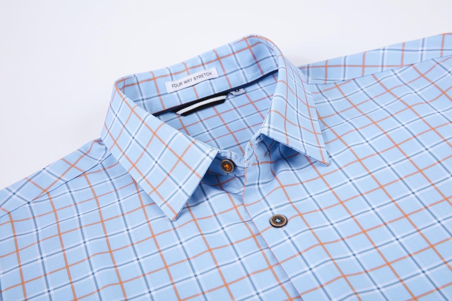 image:imageAlex Vando Mens Wrinkle Free 4Way Stretch Print Business Casual Shirt138 Blue