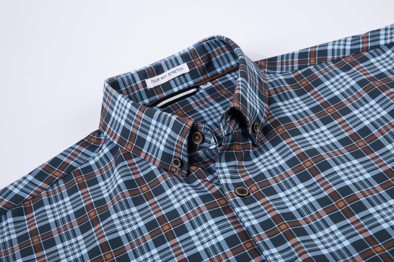 image:imageAlex Vando Mens Wrinkle Free 4Way Stretch Print Business Casual Shirt595 Black