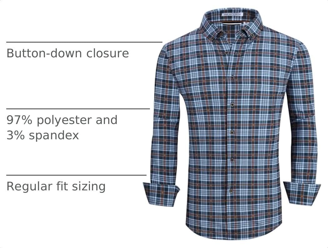 image:imageAlex Vando Mens Wrinkle Free 4Way Stretch Print Business Casual Shirt595 Black