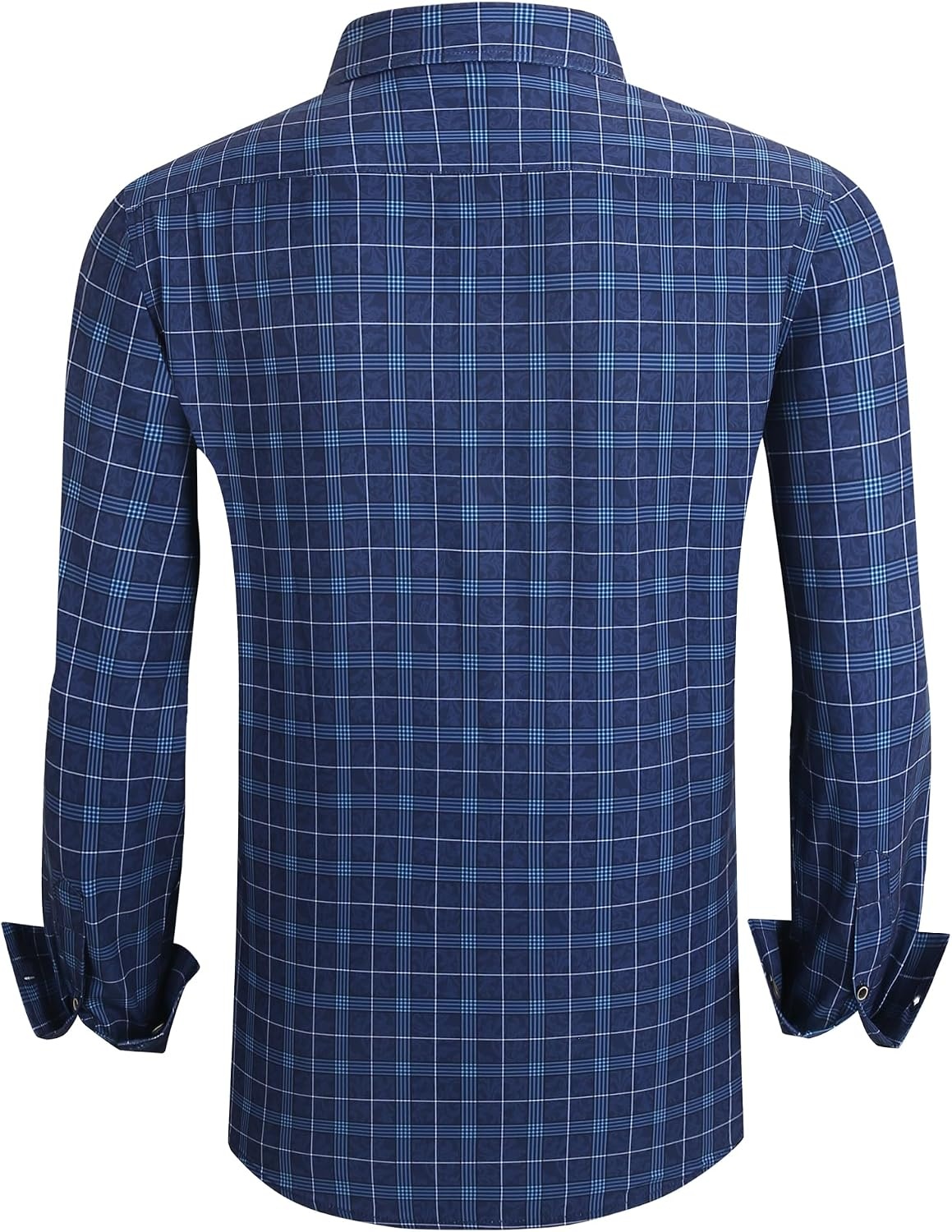 image:imageAlex Vando Mens Wrinkle Free 4Way Stretch Print Business Casual Shirt68 Navy With Print