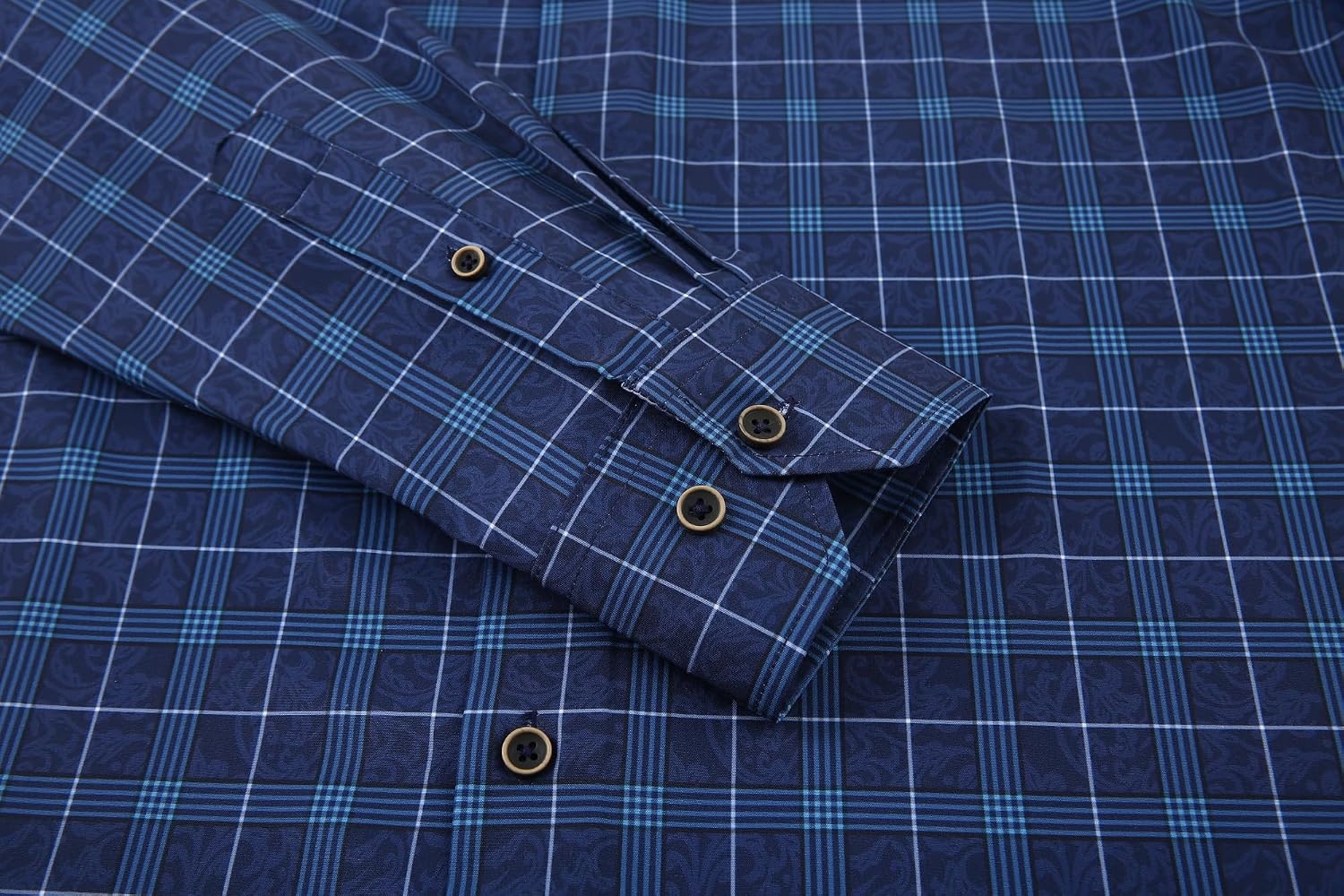 image:imageAlex Vando Mens Wrinkle Free 4Way Stretch Print Business Casual Shirt68 Navy With Print