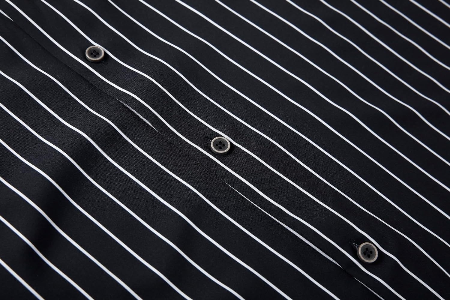 image:imageAlex Vando Mens Wrinkle Free 4Way Stretch Print Business Casual ShirtBlack Stripe