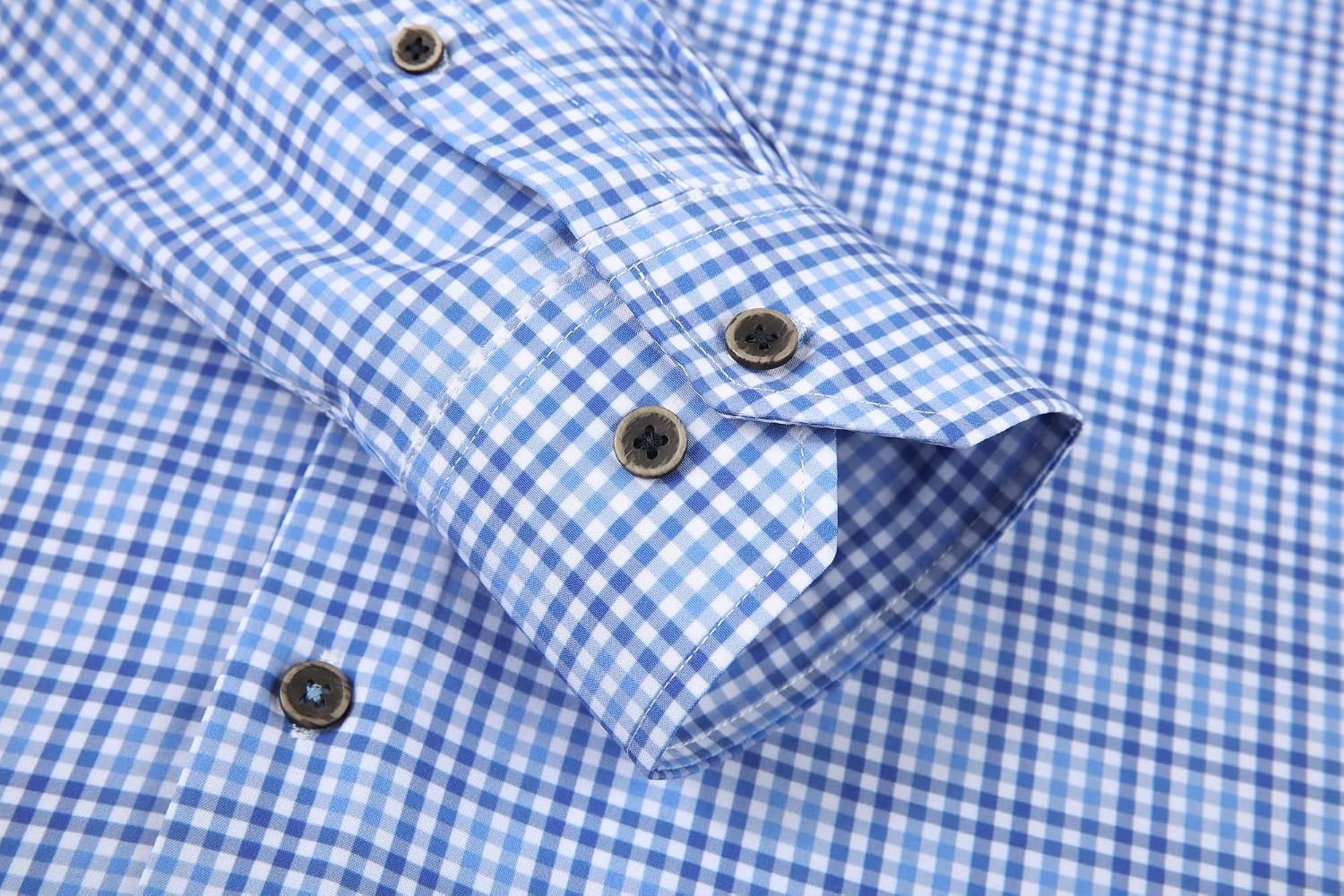 image:imageAlex Vando Mens Wrinkle Free 4Way Stretch Print Business Casual ShirtBlue Plaid