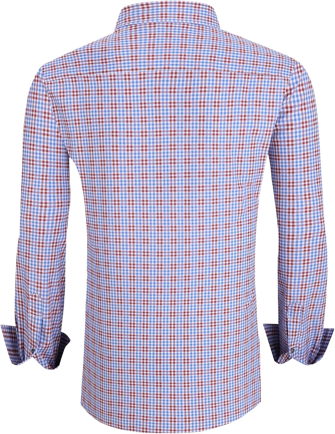 image:imageAlex Vando Mens Wrinkle Free 4Way Stretch Print Business Casual ShirtBlueRed