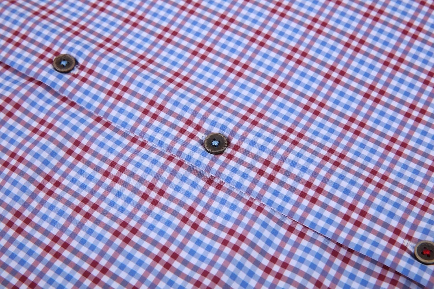 image:imageAlex Vando Mens Wrinkle Free 4Way Stretch Print Business Casual ShirtBlueRed