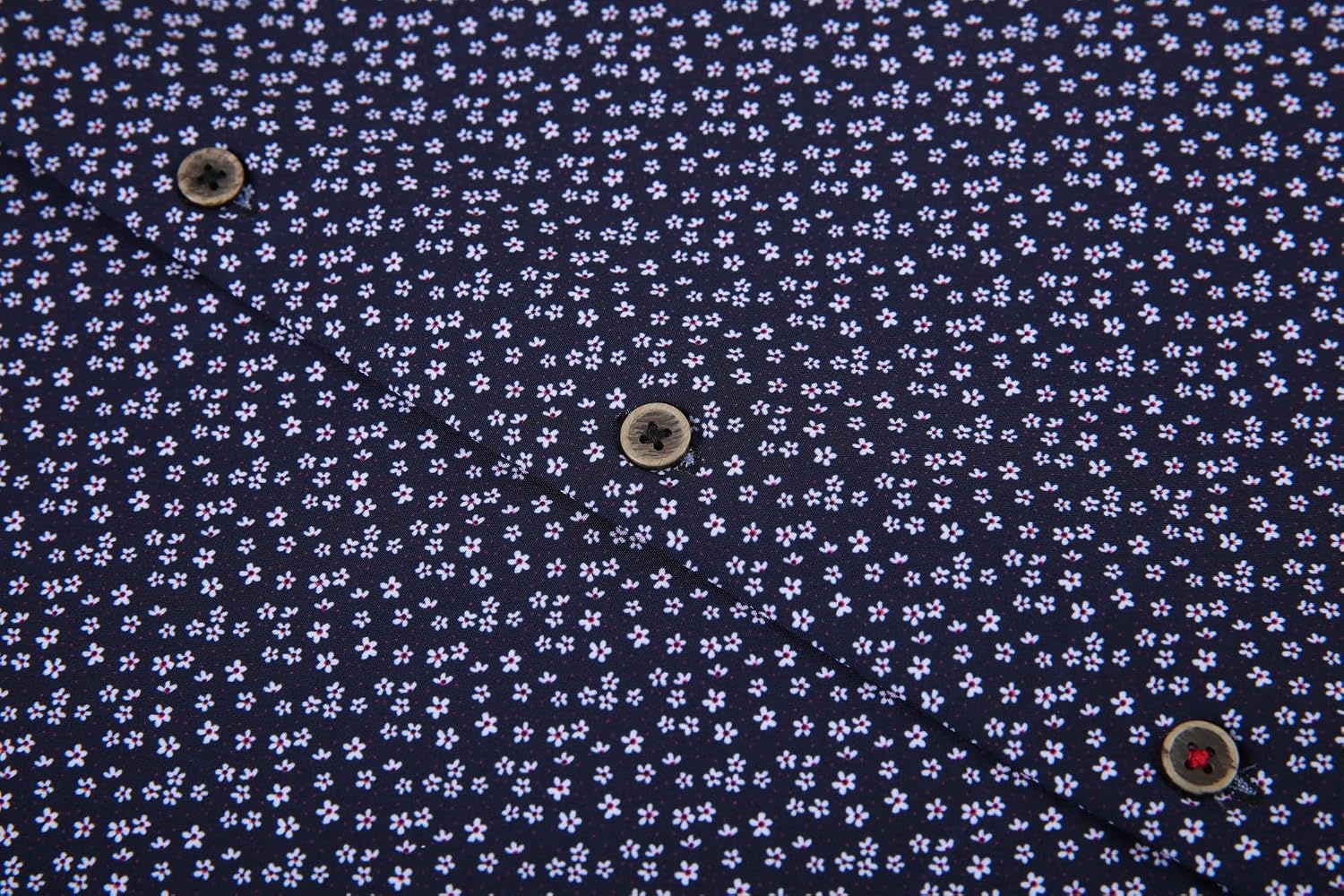 image:imageAlex Vando Mens Wrinkle Free 4Way Stretch Print Business Casual ShirtNavy Flower