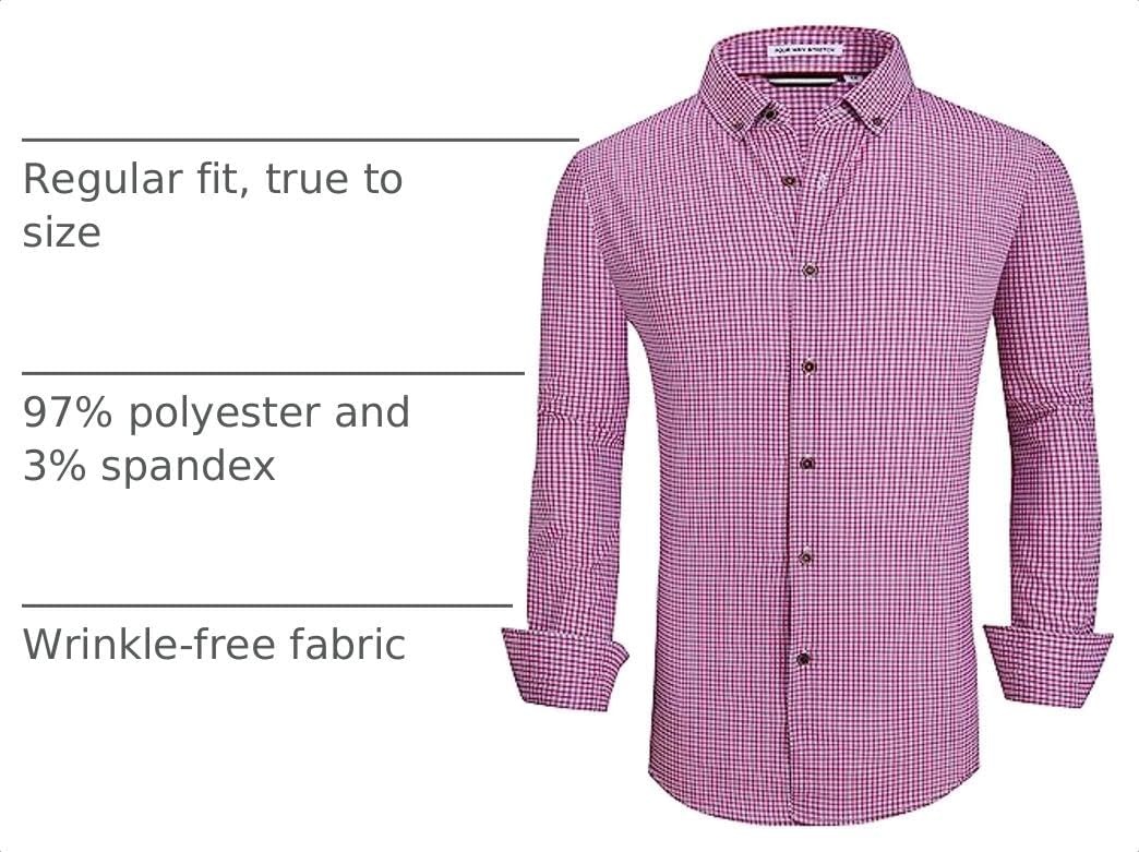 image:imageAlex Vando Mens Wrinkle Free 4Way Stretch Print Business Casual ShirtRed Plaid
