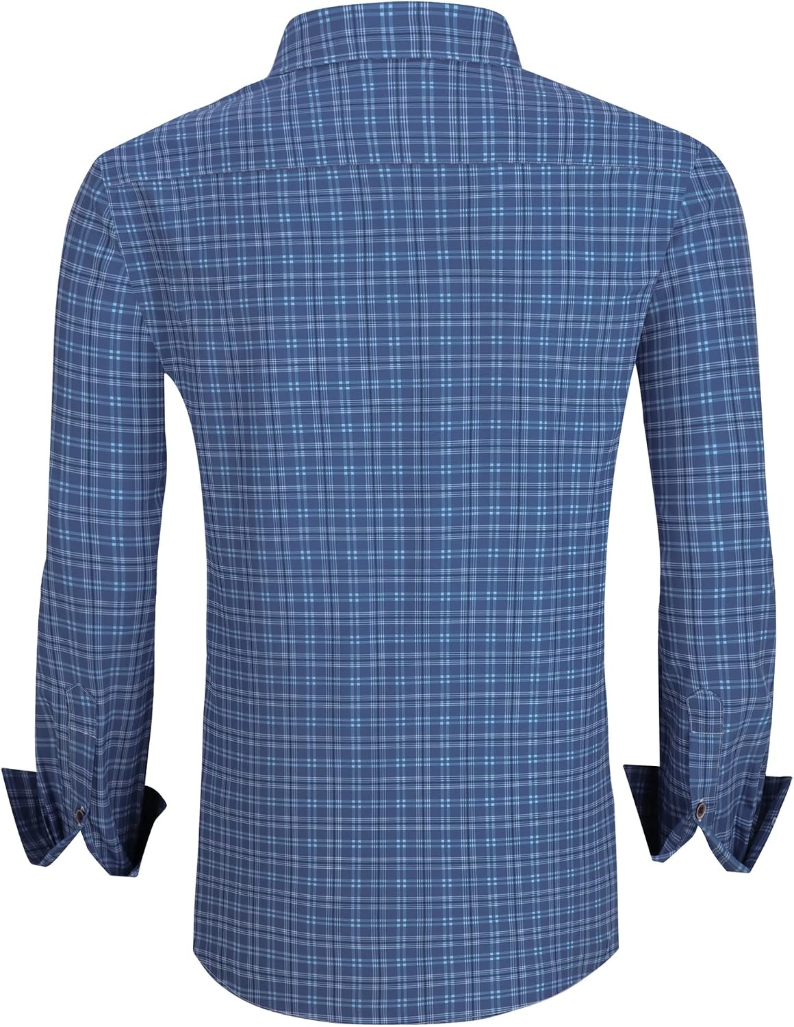image:imageAlex Vando Mens Wrinkle Free 4Way Stretch Print Business Casual ShirtSteel Blue