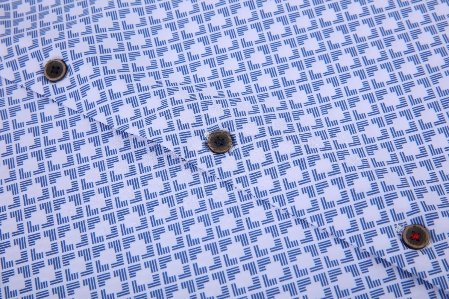 image:imageAlex Vando Mens Wrinkle Free 4Way Stretch Print Business Casual ShirtWhite Square