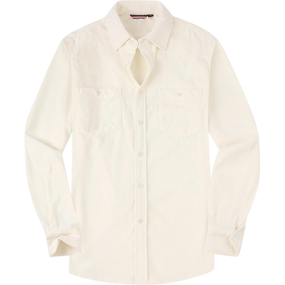 image:imageAlex Vando Mens Button Down Regular Fit Long Sleeve Casual Flannel ShirtsCorduroy Beige