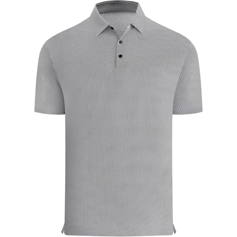 image:imageAlex Vando Mens Printed Golf Shirt Cooling Short Sleeve Dress Polo ShirtsBlack Diamond Dots