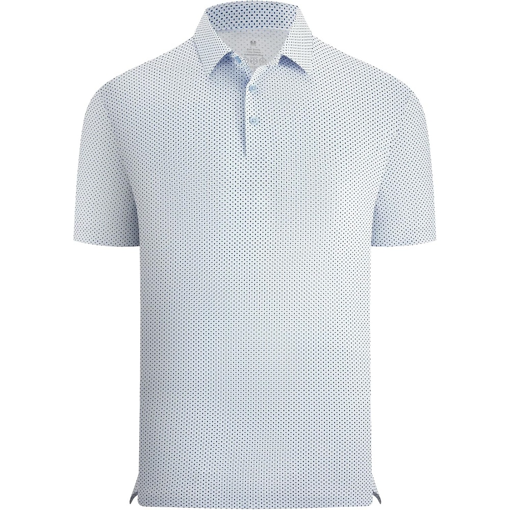 image:imageAlex Vando Mens Printed Golf Shirt Cooling Short Sleeve Dress Polo ShirtsBlue Circle