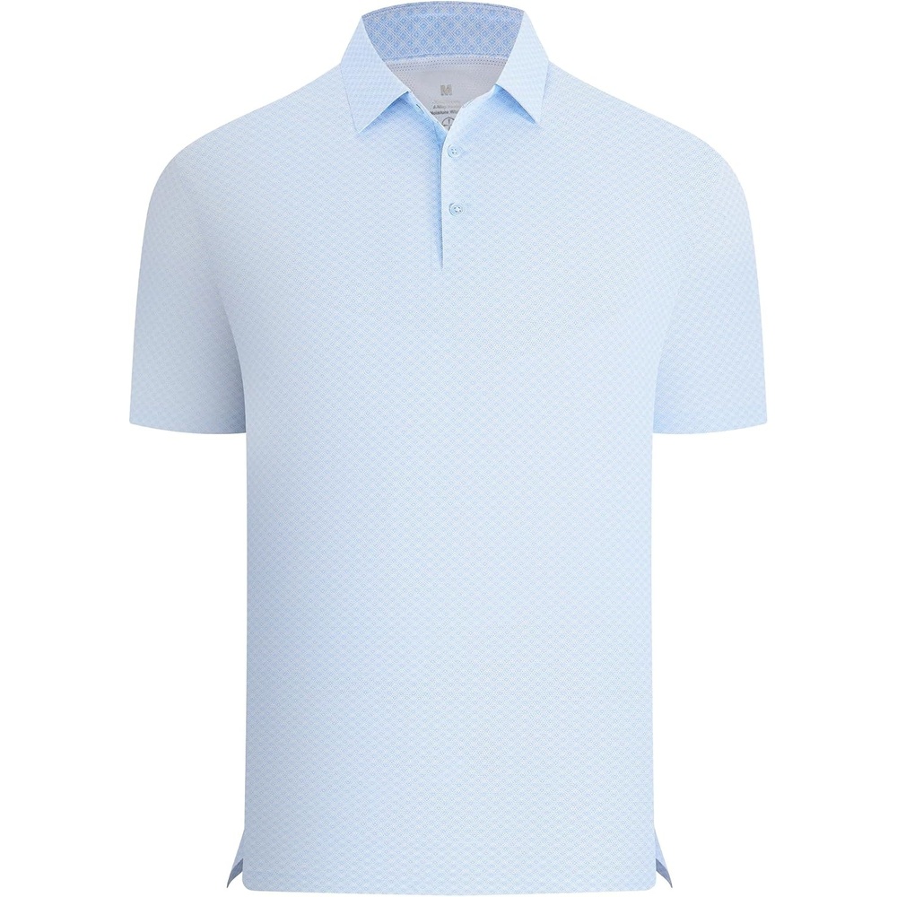 image:imageAlex Vando Mens Printed Golf Shirt Cooling Short Sleeve Dress Polo ShirtsBlue Diamond