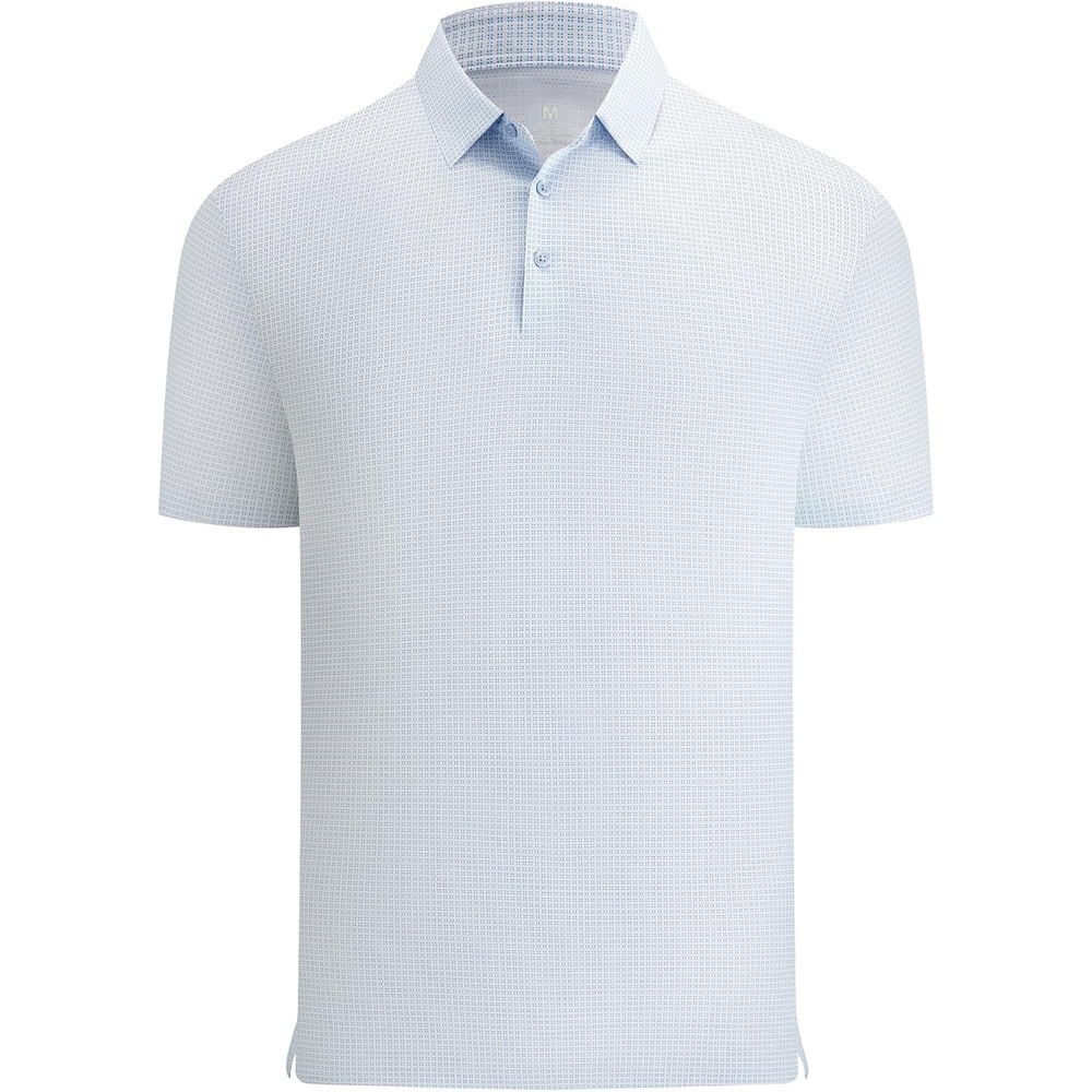 image:imageAlex Vando Mens Printed Golf Shirt Cooling Short Sleeve Dress Polo ShirtsBlue Four Dots