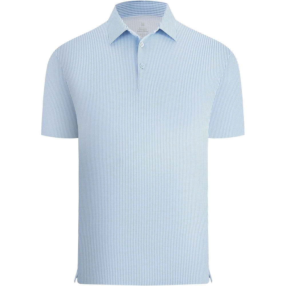 image:imageAlex Vando Mens Printed Golf Shirt Cooling Short Sleeve Dress Polo ShirtsBlue Slant Check