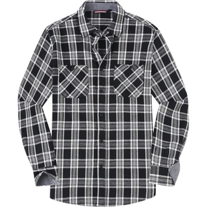 Alex Vando Mens Button Down Regular Fit Long Sleeve Casual Flannel Shirts(Black/White 51)