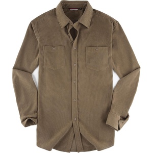 Alex Vando Mens Button Down Regular Fit Long Sleeve Casual Flannel Shirts(Corduroy Khaki)
