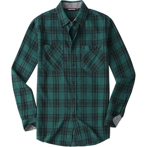 Alex Vando Mens Button Down Regular Fit Long Sleeve Casual Flannel Shirts(Green/Black)