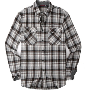 Alex Vando Mens Button Down Regular Fit Long Sleeve Casual Flannel Shirts(Grey/White/Coffee)