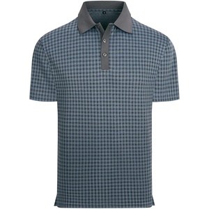 Alex Vando Mens Printed Golf Shirt Cooling Short Sleeve Dress Polo Shirts(Black/Blue)