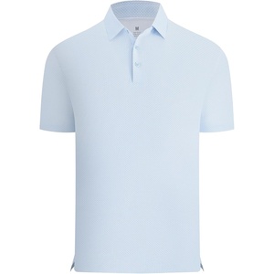 Alex Vando Mens Printed Golf Shirt Cooling Short Sleeve Dress Polo Shirts(Blue Grid)