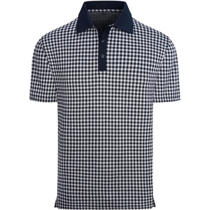 Alex Vando Mens Printed Golf Shirt Cooling Short Sleeve Dress Polo Shirts(Navy/White)