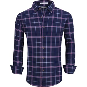 Alex Vando Mens Wrinkle Free 4-Way Stretch Print Business Casual Shirt(417 Navy/Red)